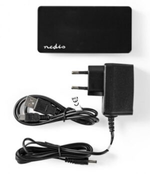 NEDIS UHUBU2730BK USB 2.0 7-port hub + AD/DC adapter