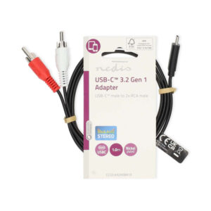 CCGL64240BK10 Nedis kabl USB-C na 2x RCA muski, 1m