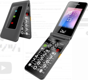 FLIP XXL MOBILNI TELEFON, Displej u boji 2,8 inča, Dual SIM (2G), FM, BT, 1400 mAh