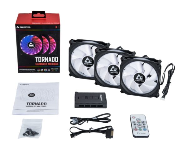 CHIEFTEC Set Ventilatora Tornado RGB CF-3012-RGB 120 x 120 x 25mm (3 komada) - Image 3