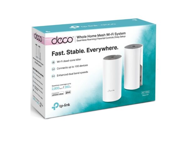 Mrežni mesh sistem TP-LINK DECO E4(3-PACK) Wi-Fi/AC1200/867Mbps/300Mbps/2x LAN/2 antene - Image 2
