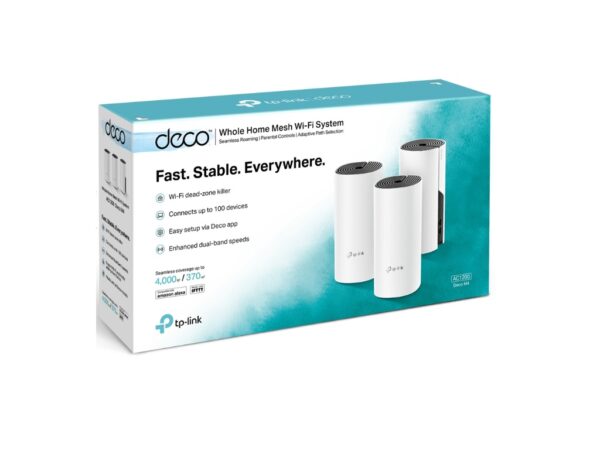 Mrežni mesh sistem TP-LINK DECO M4(3-PACK) Wi-Fi/AC1200/867Mbps/300Mbps/2xGLAN/2 antene - Image 2