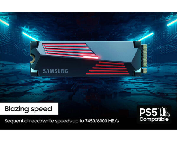 SAMSUNG 4TB M.2 NVMe  MZ-V9P4T0CW 990 Pro Series Heatsink SSD - Image 3