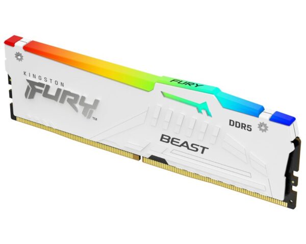 KINGSTON DIMM DDR5 32GB 6400MT/s KF564C32BWEA-32 FURY Beast White RGB EXPO - Image 2