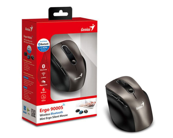 GENIUS Ergo 9000S Champagne titanium USB Bežični miš - Image 8