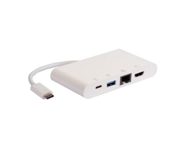 E-GREEN Adapter USB 3.1 tip C (M) - HDMI + USB3.0 + RJ45 + tip C (F) beli - Image 2