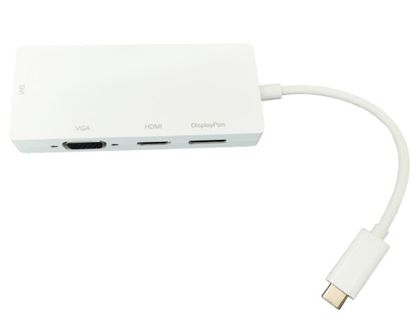 E-GREEN Adapter USB 3.1 tip C (M) - Display Port + HDMI + VGA + DVI (F) beli - Image 2