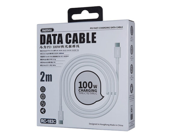 REMAX DATA kabl Marlik TIP C na TIP C RC-183c 100W, 2m beli - Image 2
