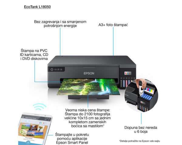 EPSON L18050 A3+ EcoTank ITS (6 boja) foto inkjet štampač - Image 6