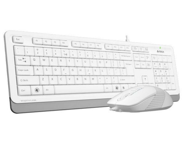 A4 TECH F1010 FSTYLER USB US bela tastatura + USB beli miš - Image 2