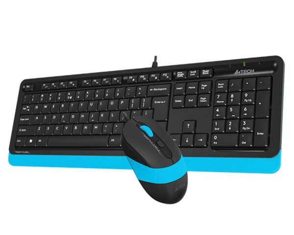 A4 TECH F1010 FSTYLER USB US plava tastatura + USB plavi miš - Image 4