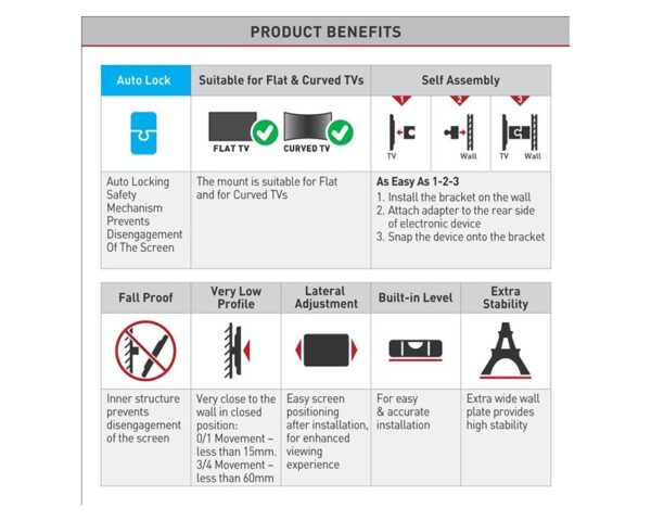BARKAN E302+.B LCD TV zidni nosač do 65 inča - Image 5
