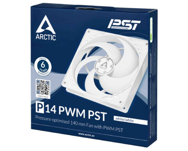 ARCTIC P14 PWM PST 140mm ventilator beli (ACFAN00197A) - Image 3