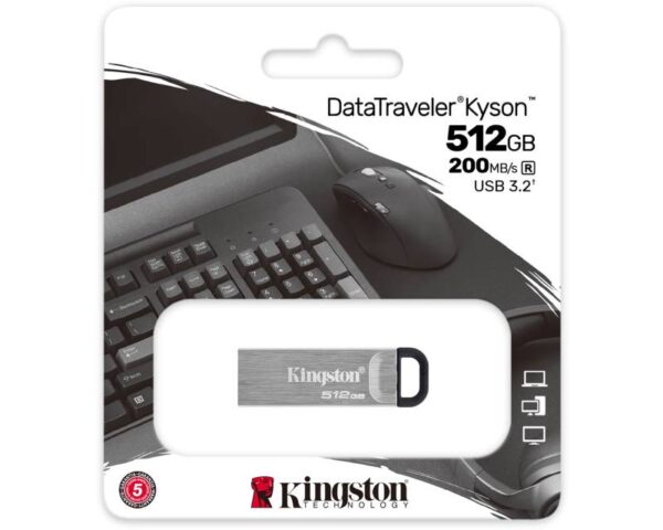 KINGSTON 512GB DataTraveler Kyson USB 3.2 flash DTKN/512GB sivi - Image 3