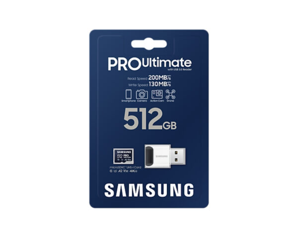 SAMSUNG Memorijska kartica PRO Ultimate MicroSDXC 512GB U3 + USB reader MB-MY512SB - Image 3
