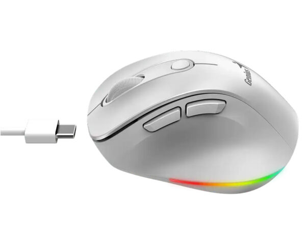 GENIUS Ergo 9000S Pro Pearl White USB Bežični beli miš - Image 2