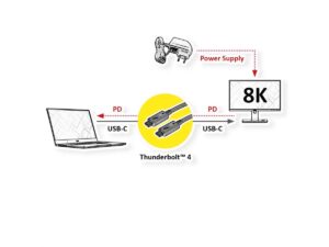 ROLINE Thunderbolt 4 Cable 40Gbit/s 100W C-C M/M passive crna 0.80 m