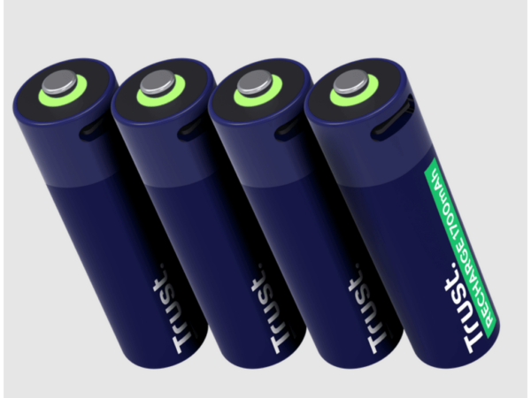 Punjive baterija TRUST USB-C  4P - AA/4 kom/USB-C kabel 4P/ crna - Image 2