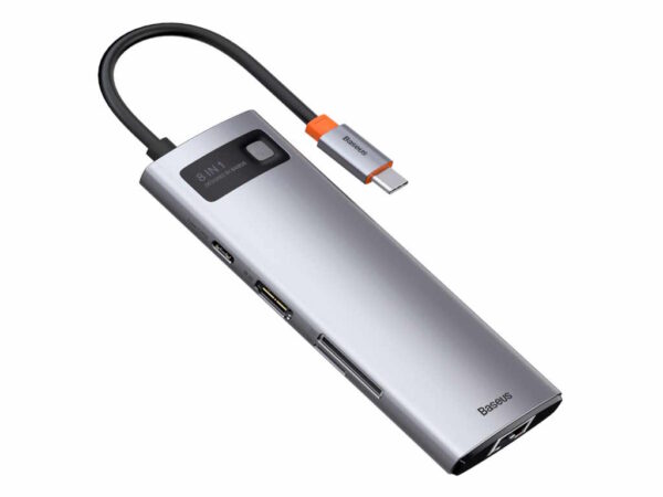 Prikljucna stanica BASEUS 8 u 1/Multifunkcionalna/Type-C to HDMI+USB 3.0+PD+RJ45+SD/TF/siva