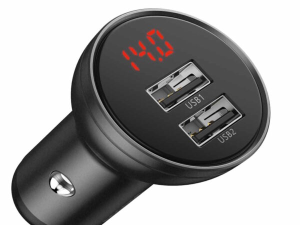 Punjac Za Auto BASEUS Digital Display/Dual USB/4.8A/24W/siva - Image 2