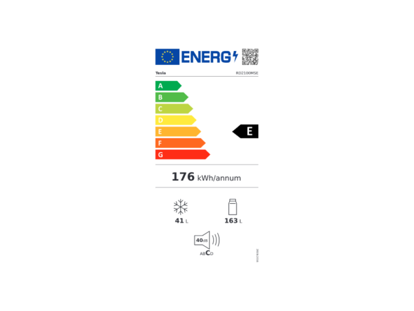 Frižider TESLA RD2100MSE dvoje vrata/ručno otapanje/E/166+41L/143x55x55cm/siva - Image 6