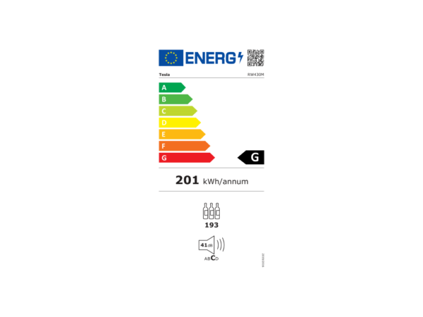 TESLA WG Vinska vitrina TESLA RW430M/EDve zone/ Drvene police/193boce/59,5x70,5x184,5/crna - Image 2