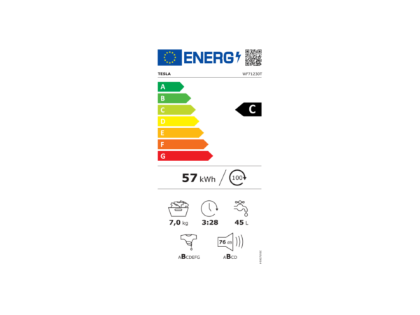 Veš mašina TESLA WF71230T inverter/7kg/1200 obrtaja/C/85x59,5x47cm/bela - Image 3