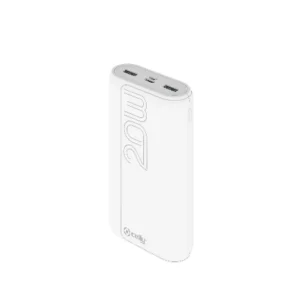 Celly power bank 20000 mAh 20W + kabl Type-A na Type-C bela