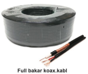 GEMBIRD KABL-COAX-RG59+2x0.75 BC/PVC/100M CCTV Bakarni Koaksialni kabl sa napojnim kablom2x0,75mm black 100m