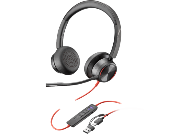 HP PSG Slušalice HP Poly Blackwire 8225 Stereo MS Teams Cert USB-C Headset +USB-C/A Adapter/8X225AA/crna