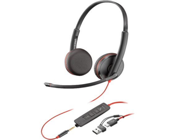 HP PSG Slušalice HP Poly Blackwire 3225 Stereo USB-C Headset +3.5mm Plug +USB-C/A Adapter/8X229AA/crna
