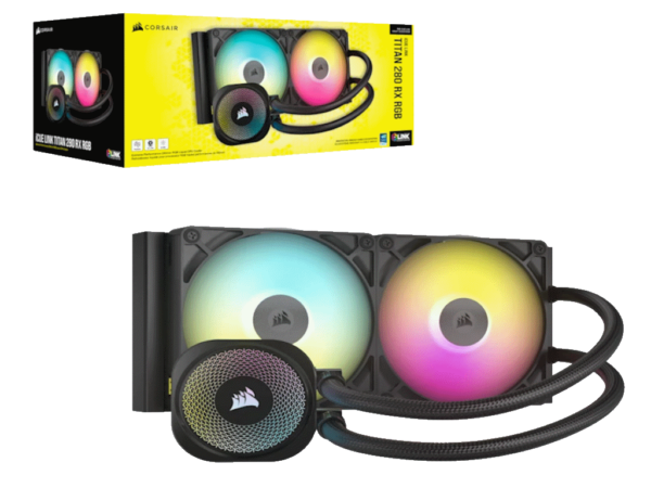 Kuler za CPU CORSAIR iCUE LINK TITAN 280 RX/RGB/AIO/280mm/dual fan/vodeno hladenje/crna - Image 10