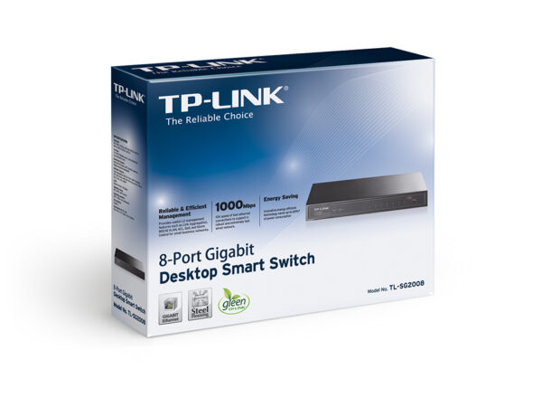 Switch TP-LINK TL-SG2008 Gigabit/8x RJ45/10/100/1000Mbps/Smart/Desktop metalno kuciste - Image 3
