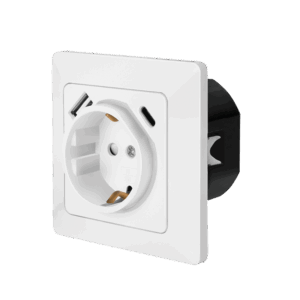 Logilink uzidna utičnica šuko, 1 USB-A, 1 USB-C