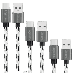 Logilink USB 2.0 Type C, C/M na USB - A/M, 3-pak set 0.5 m / 1 m / 2 m