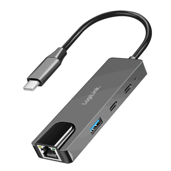 Logilink Type C HUB, 1 x 2.5 Gb LAN, 1x USB-A 3.0, 2 x USB Type C 2.0