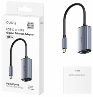 Cudy UE10C USB-C to Gigabit Ethernet Adapter,10/100/1000 Mbps Ethernet Port