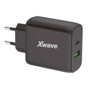 Xwave GaN65w-AC  GaN ultra-brzi punjac 65W USB-A + USB-C , za mobilne,tablete, Crni