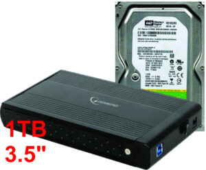 GEMBIRD HDD 3.5 * 1TB SET USB 3.0 SATA eksterno kuciste + 1TB WD10EURX WD/ EE3-U3S-3 (3999)