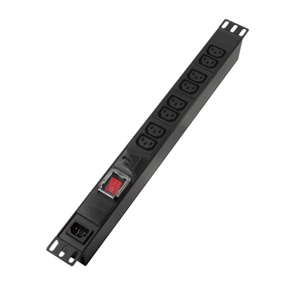 Logilink PDU 8 x C13, prekidač i prenaponska zaštita, bez napojnog kabla